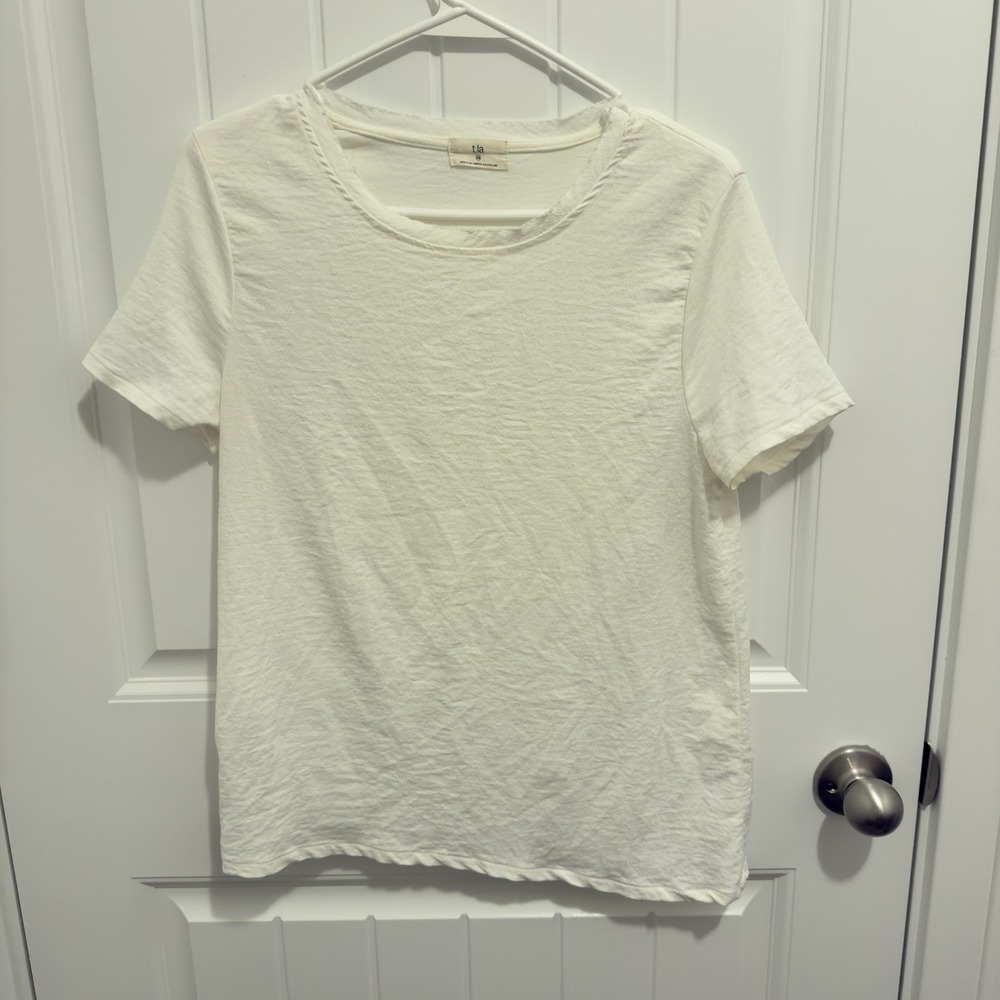 T.la Anthropologie Women's White Shirt Made In USA Size XS